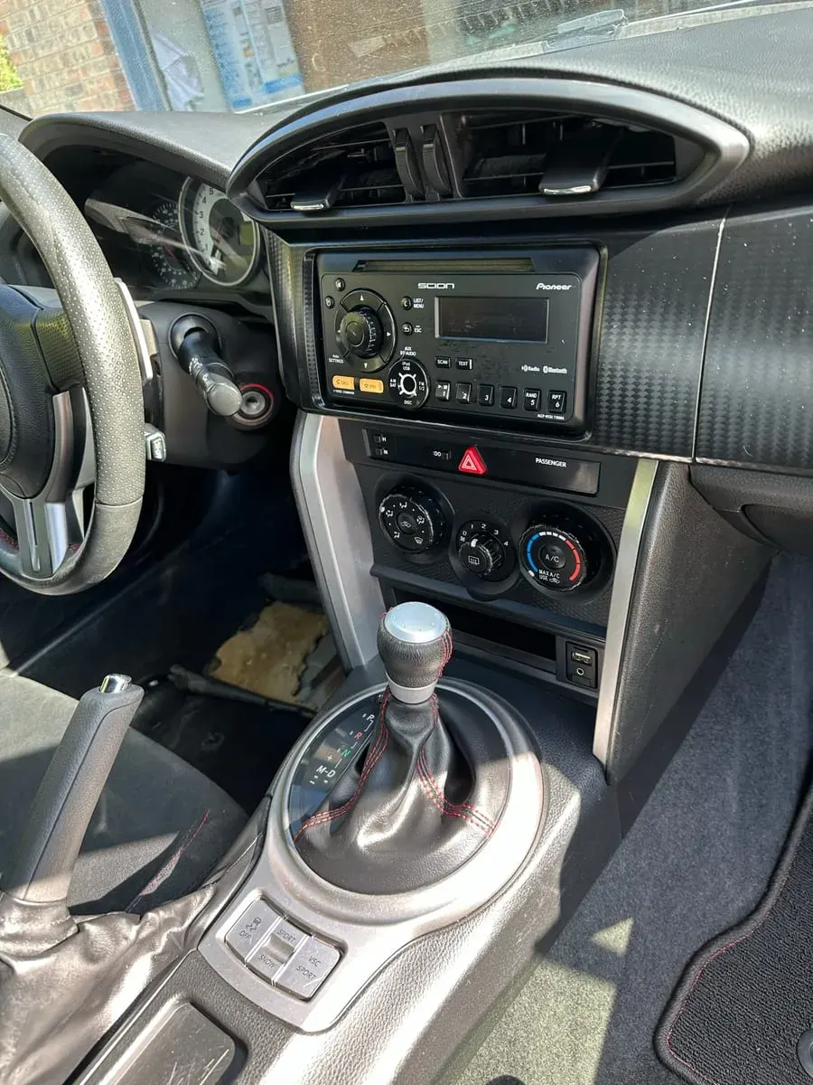 After: Center console and shifter, interior detail