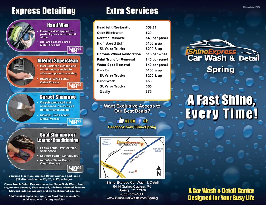 iShine Car Wash & Detail of Gleannloch Farms — car detailing in Spring